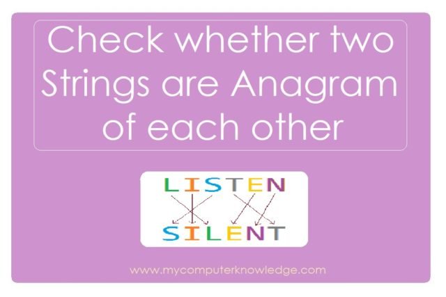 Check whether two strings are anagram of each other