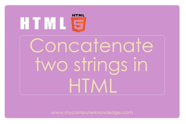 Concatenate two strings in HTML